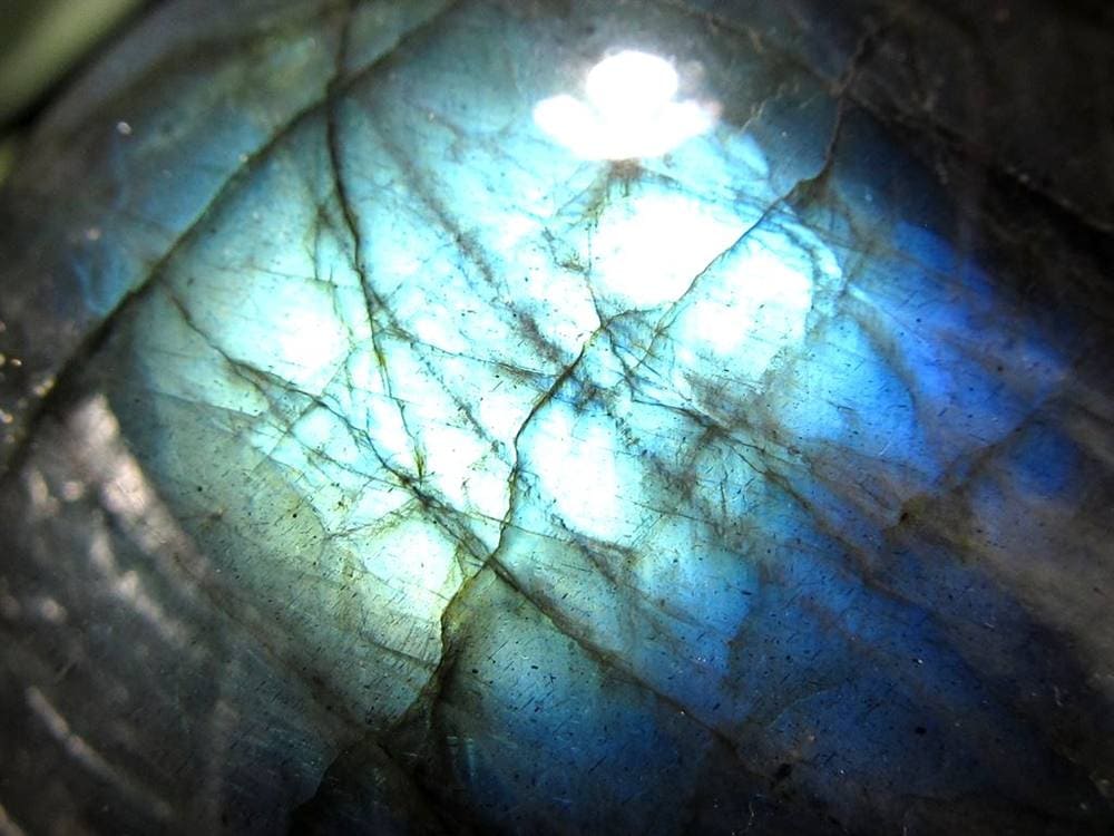 ラブラドライト 丸玉 スフィア シラー効果 置物 マダガスカル産