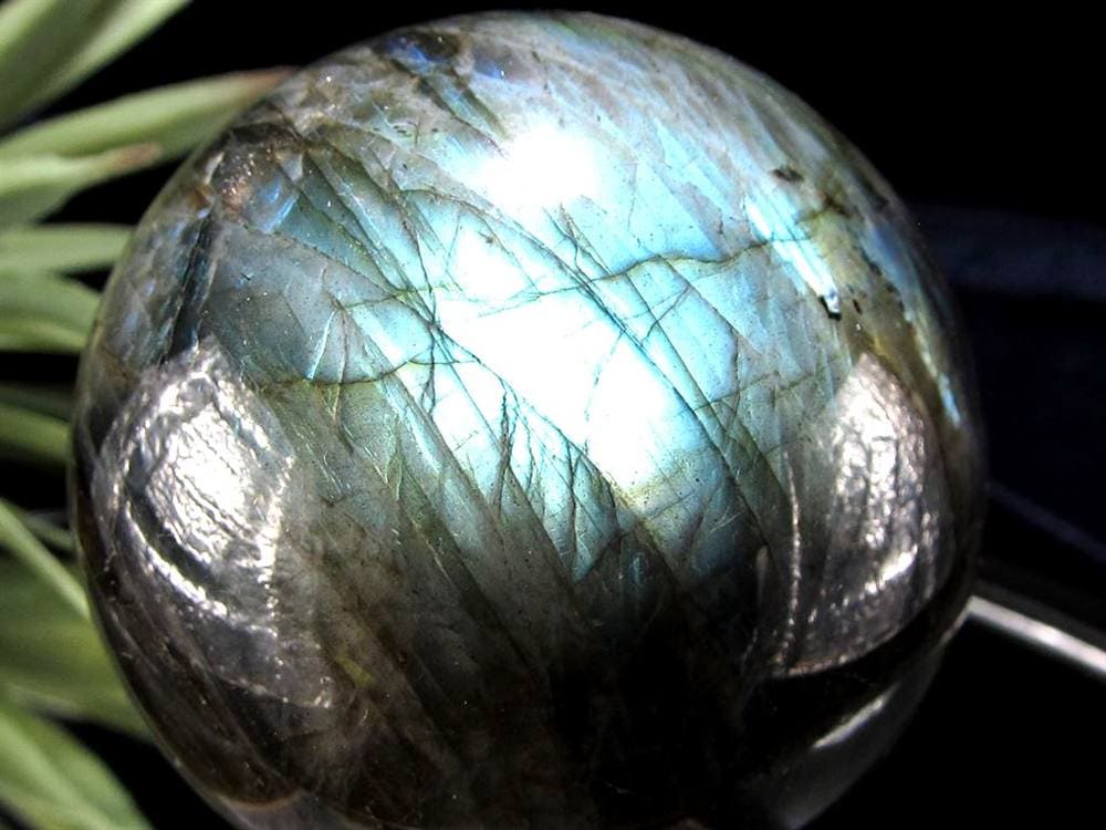 ラブラドライト 丸玉 スフィア シラー効果 置物 マダガスカル産