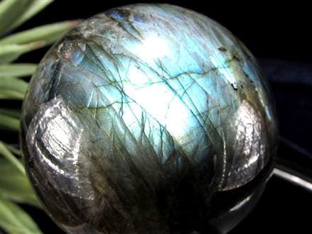 ラブラドライト 丸玉 スフィア シラー効果 置物 マダガスカル産