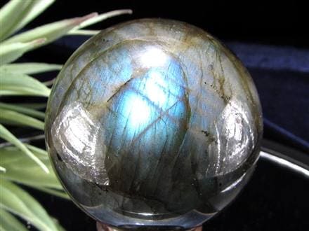 ラブラドライト 丸玉 スフィア シラー効果 置物 マダガスカル産