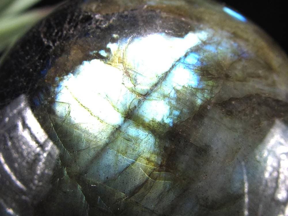 ラブラドライト 丸玉 スフィア シラー効果 置物 マダガスカル産