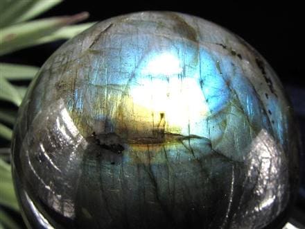 ラブラドライト 丸玉 スフィア シラー効果 置物 マダガスカル産