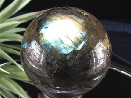 ラブラドライト 丸玉 スフィア シラー効果 置物 マダガスカル産