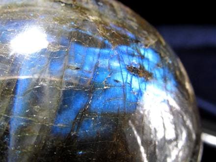 ラブラドライト 丸玉 スフィア シラー効果 置物 マダガスカル産