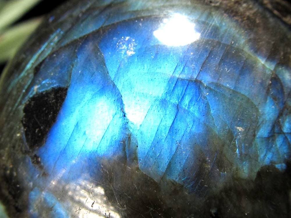 ラブラドライト 丸玉 スフィア シラー効果 置物 マダガスカル産