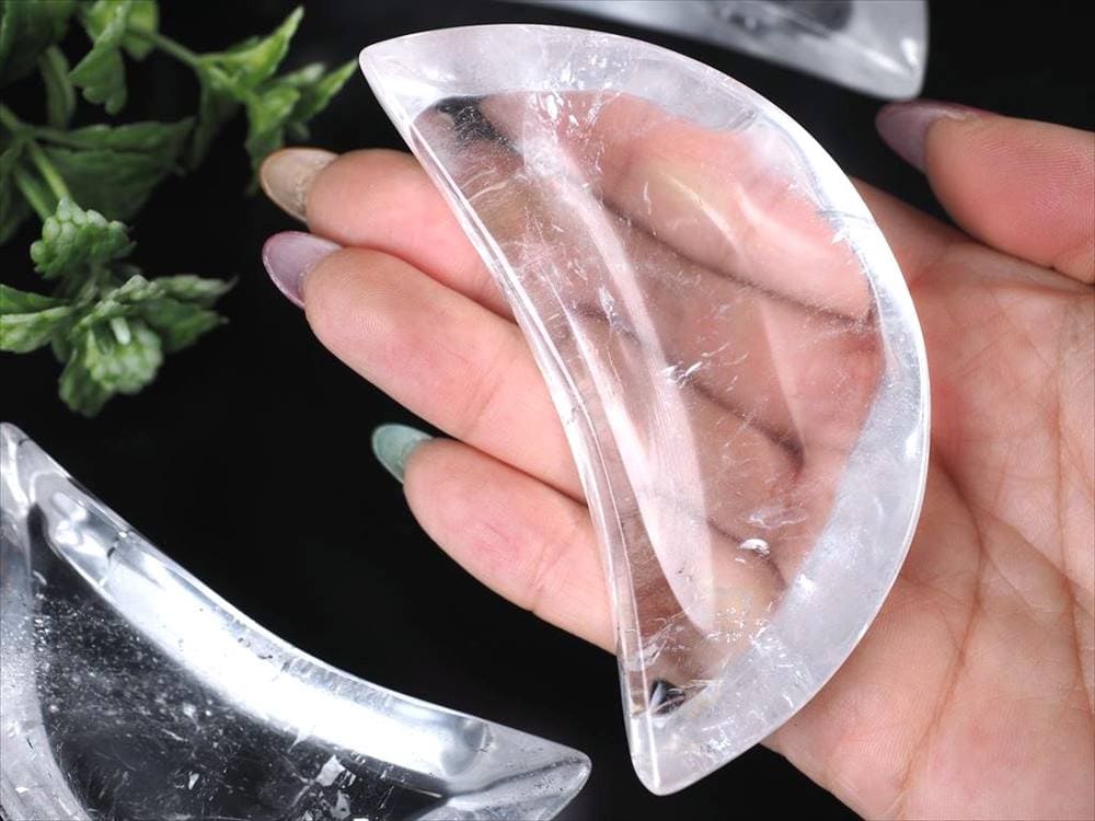 水晶 ムーン 皿 トレイ 三日月