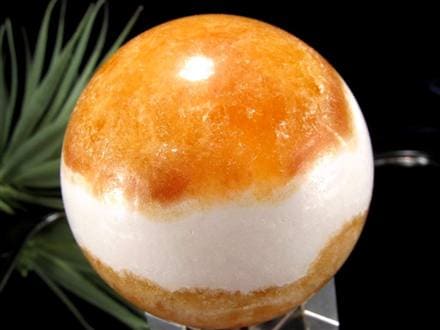 オレンジカルサイト 方解石 丸玉 スフィア 置物