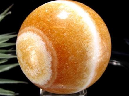 オレンジカルサイト 方解石 丸玉 スフィア 置物