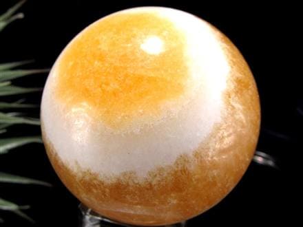 オレンジカルサイト 方解石 丸玉 スフィア 置物