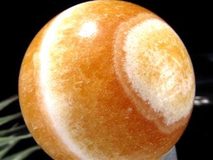 オレンジカルサイト 方解石 丸玉 スフィア 置物