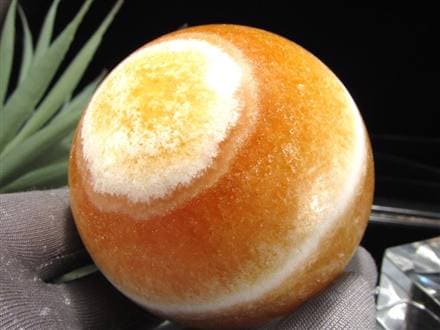 オレンジカルサイト 方解石 丸玉 スフィア 置物