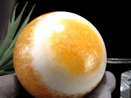 オレンジカルサイト 方解石 丸玉 スフィア 置物