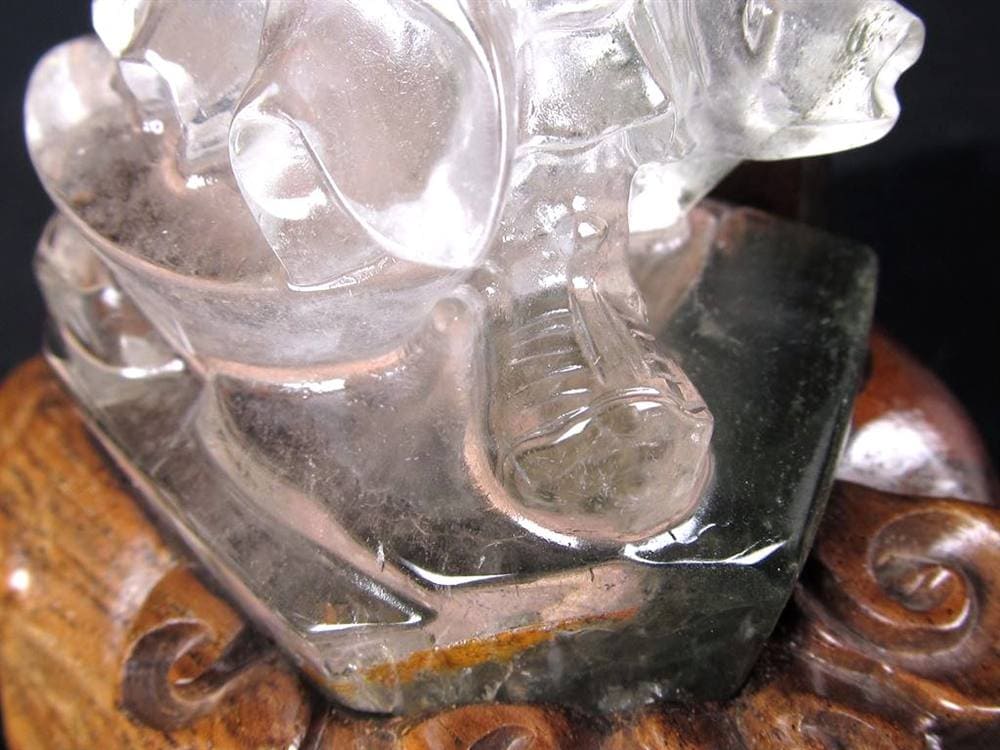 関羽 水晶 彫刻置物 三国志 風水