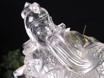 関羽 水晶 彫刻置物 三国志 風水