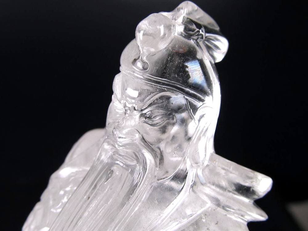 関羽 水晶 彫刻置物 三国志 風水