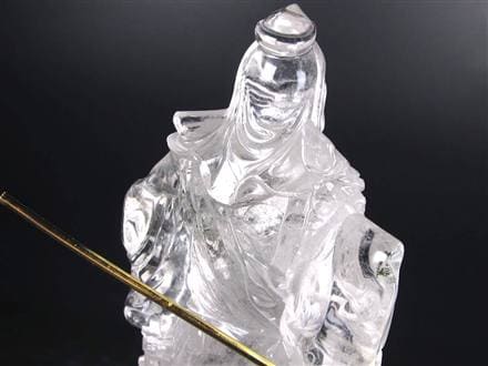 関羽 水晶 彫刻置物 三国志 風水