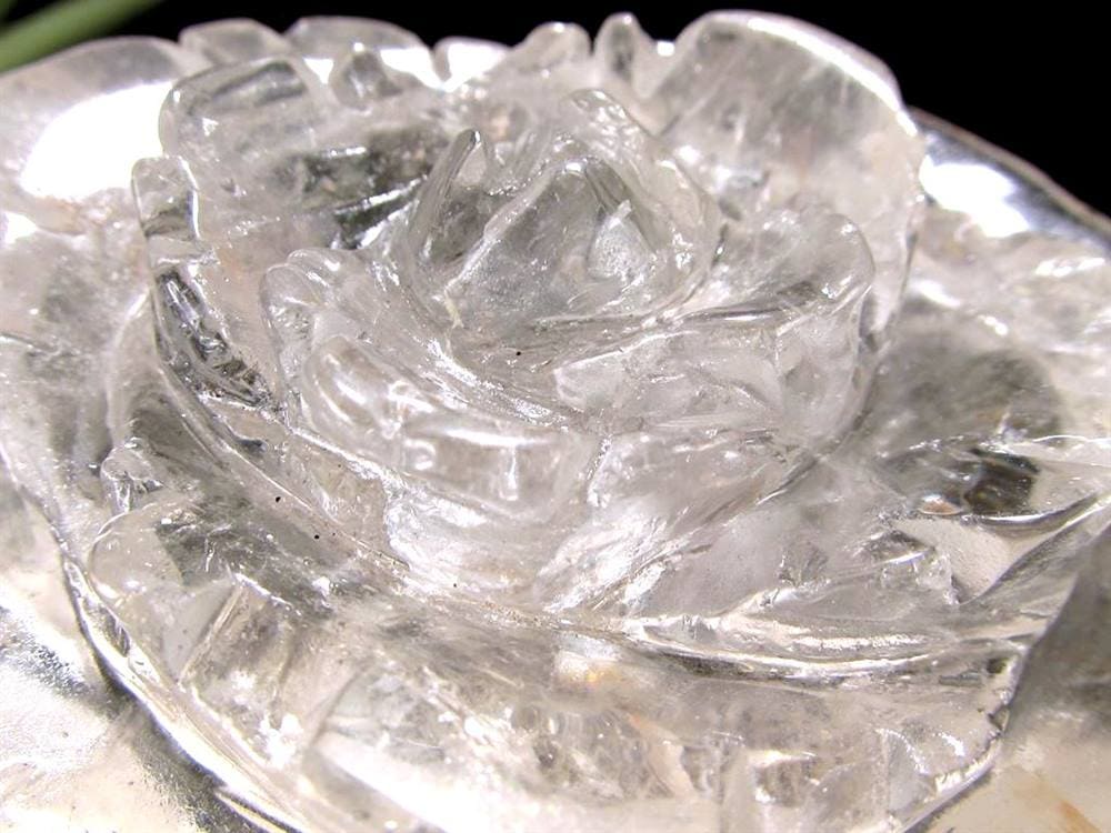 水晶 薔薇 彫刻置物 クォーツ 天然石