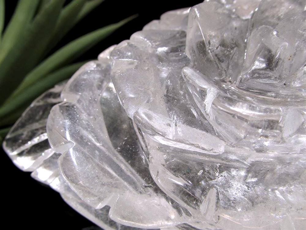 水晶 薔薇 彫刻置物 クォーツ 天然石