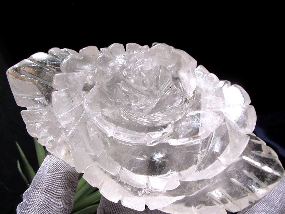 水晶 薔薇 彫刻置物 クォーツ 天然石