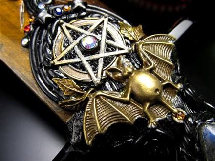 剣 アセイミー 五芒星 イエロータイガーアイ 彫り 置物