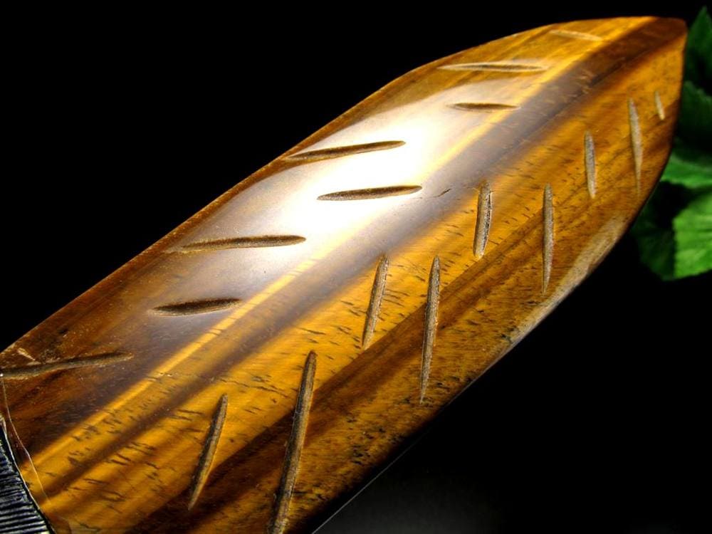 剣 アセイミー 五芒星 イエロータイガーアイ 彫り 置物