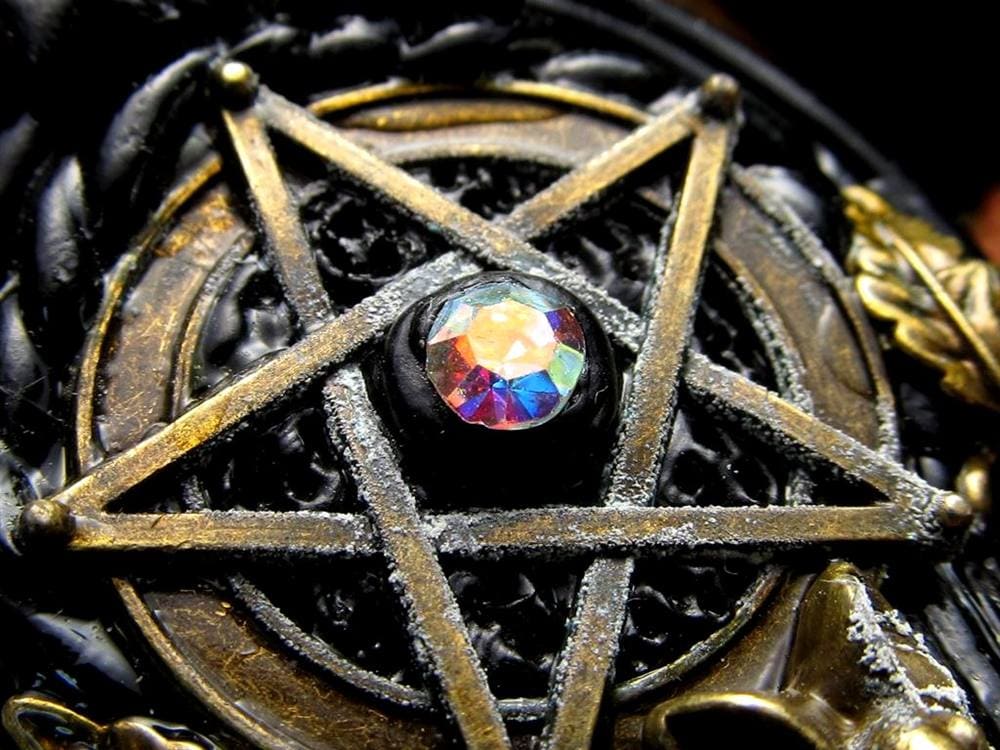 剣 アセイミー 五芒星 イエロータイガーアイ 彫り 置物