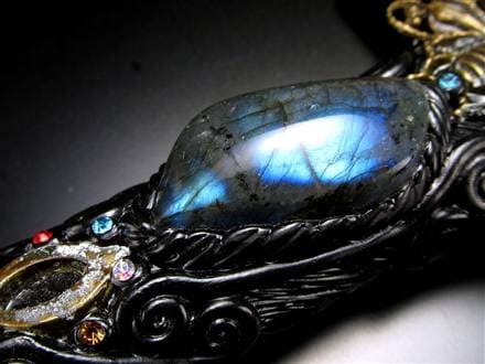 剣 アセイミー 五芒星 イエロータイガーアイ 彫り 置物