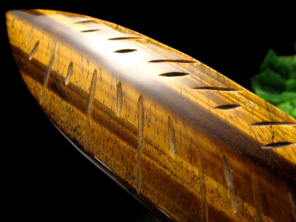 剣 アセイミー 五芒星 イエロータイガーアイ 彫り 置物