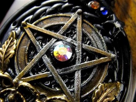 剣 アセイミー 五芒星 イエロータイガーアイ 彫り 置物