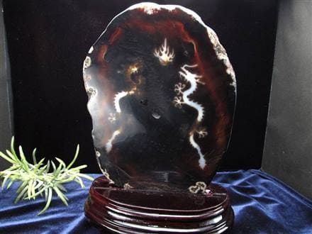 天珠 龍神天珠 双龍神 瑪瑙 置物