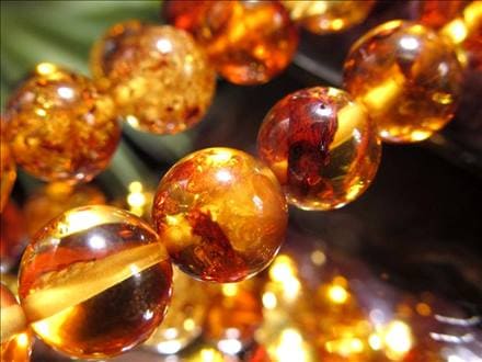アンバー 琥珀 バルティックアンバー ビーズ連 連材