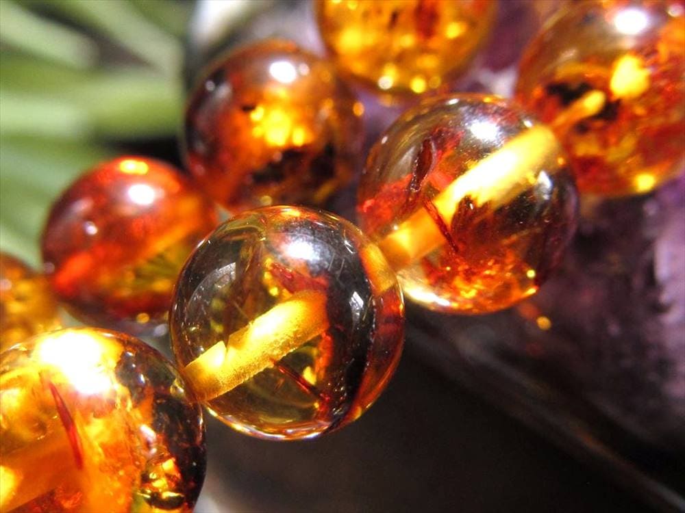 アンバー 琥珀 バルティックアンバー ビーズ連 連材