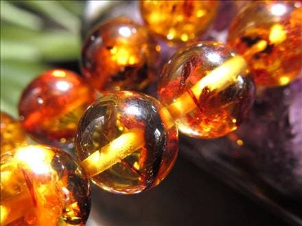 アンバー 琥珀 バルティックアンバー ビーズ連 連材