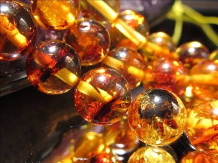 アンバー 琥珀 バルティックアンバー ビーズ連 連材