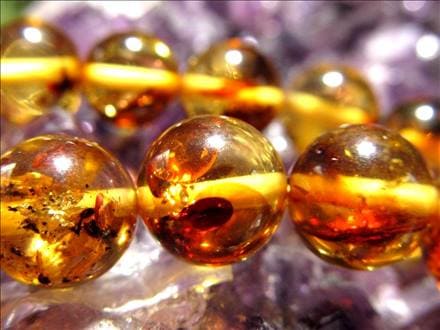 アンバー 琥珀 バルティックアンバー ビーズ連 連材
