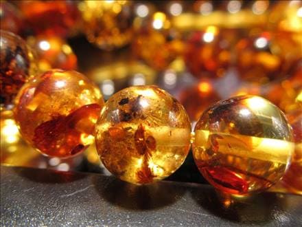 アンバー 琥珀 バルティックアンバー ビーズ連 連材