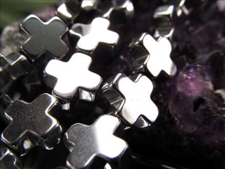 ヘマタイト 赤鉄鉱 十字架 ビーズ連 連材