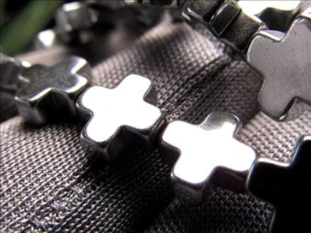 ヘマタイト 赤鉄鉱 十字架 ビーズ連 連材