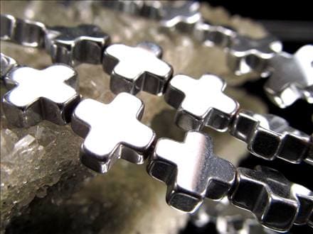 ヘマタイト 赤鉄鉱 十字架 ビーズ連 連材