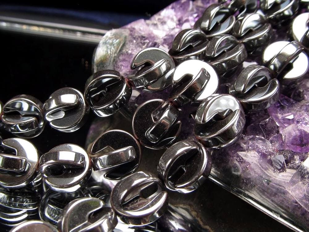 ヘマタイト 赤鉄鉱U字型 ビーズ連 連材