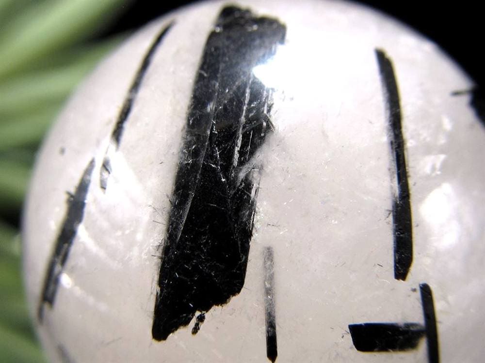 ブラックトルマリン入り水晶 ブラックトルマリン ブラックルチル 丸玉 スフィア 置物