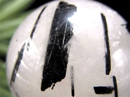 ブラックトルマリン入り水晶 ブラックトルマリン ブラックルチル 丸玉 スフィア 置物