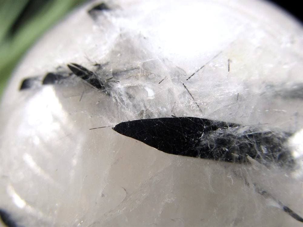 ブラックトルマリン入り水晶 ブラックトルマリン ブラックルチル 丸玉 スフィア 置物