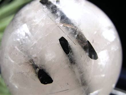 ブラックトルマリン入り水晶 ブラックトルマリン ブラックルチル 丸玉 スフィア 置物