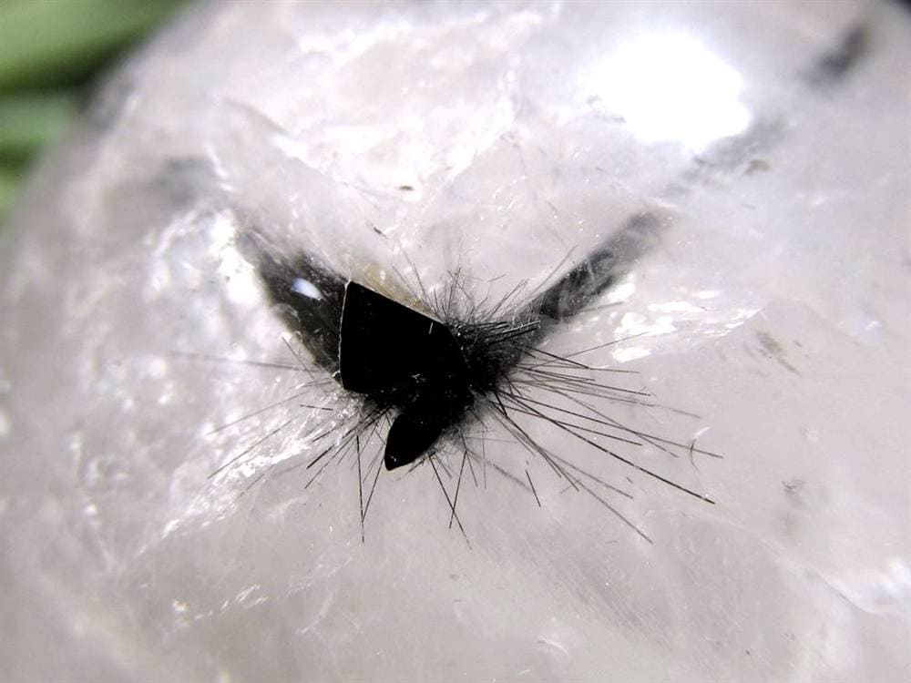 ブラックトルマリン入り水晶 ブラックトルマリン ブラックルチル 丸玉 スフィア 置物