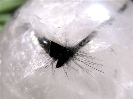 ブラックトルマリン入り水晶 ブラックトルマリン ブラックルチル 丸玉 スフィア 置物