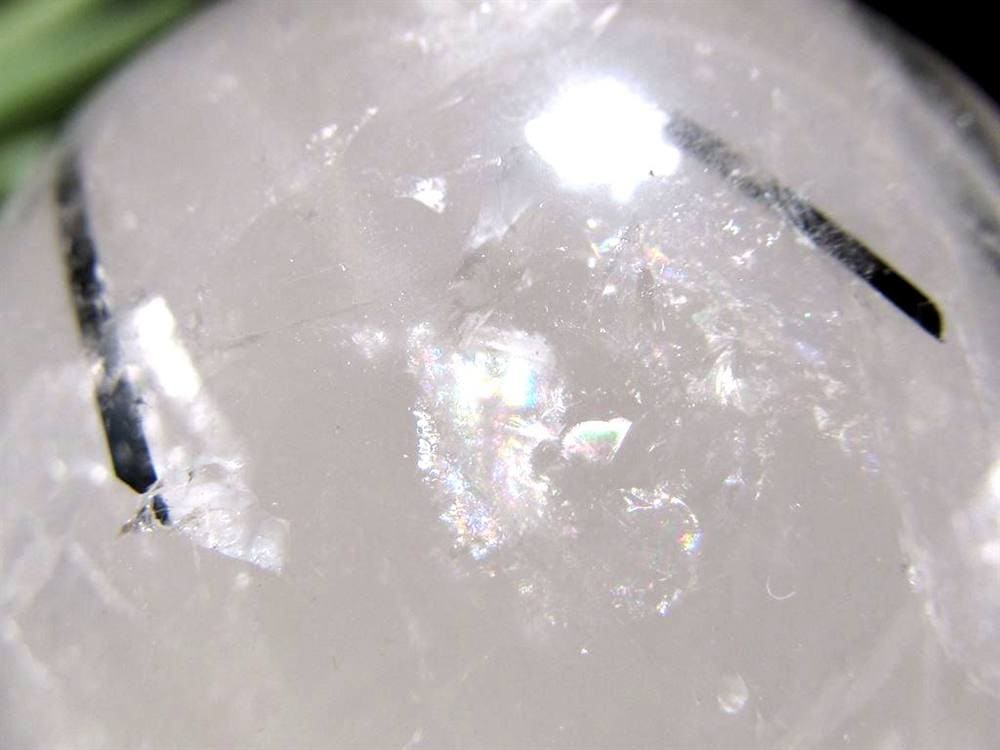 ブラックトルマリン入り水晶 ブラックトルマリン ブラックルチル 丸玉 スフィア 置物