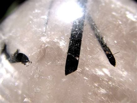 ブラックトルマリン入り水晶 ブラックトルマリン ブラックルチル 丸玉 スフィア 置物