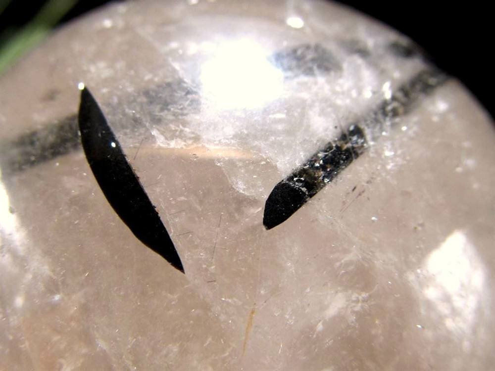 ブラックトルマリン入り水晶 ブラックトルマリン ブラックルチル 丸玉 スフィア 置物