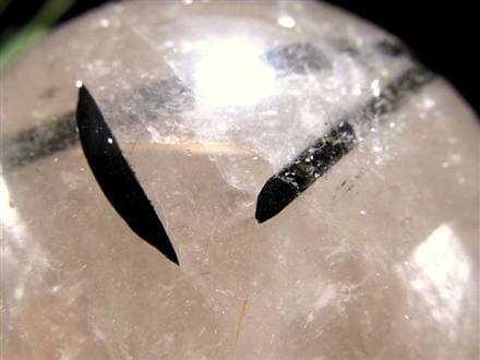 ブラックトルマリン入り水晶 ブラックトルマリン ブラックルチル 丸玉 スフィア 置物